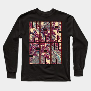 Warsaw, Poland City Map Typography - Hope Long Sleeve T-Shirt